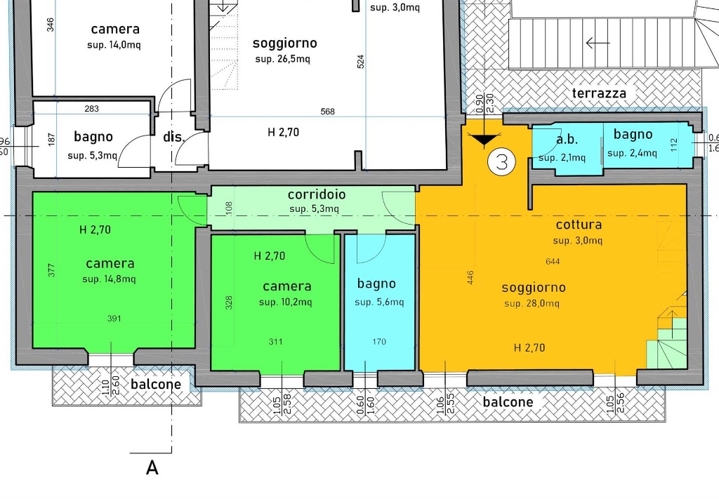 Quadrilocale a La Spezia, 2 bagni, posto auto, 121 m², 1° piano