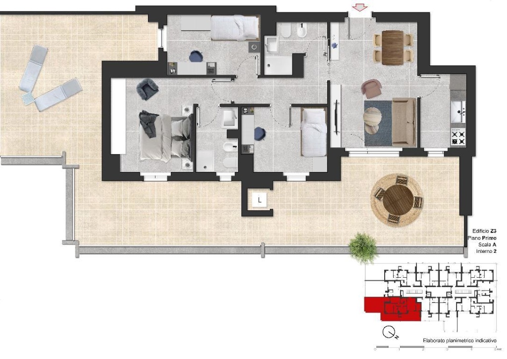 Quadrilocale in Via Taddeo Zuccari, Roma, 2 bagni, 106 m², 1° piano