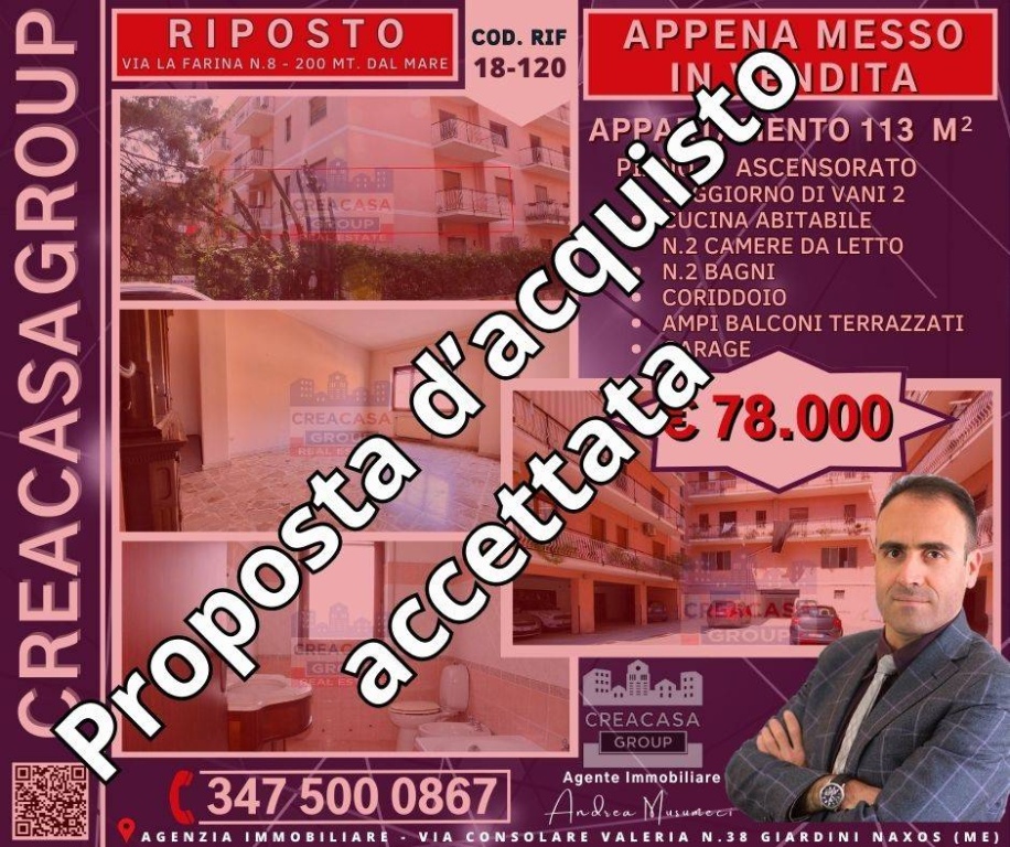Appartamento in Via La Farina, Riposto, 8 locali, 2 bagni, con box