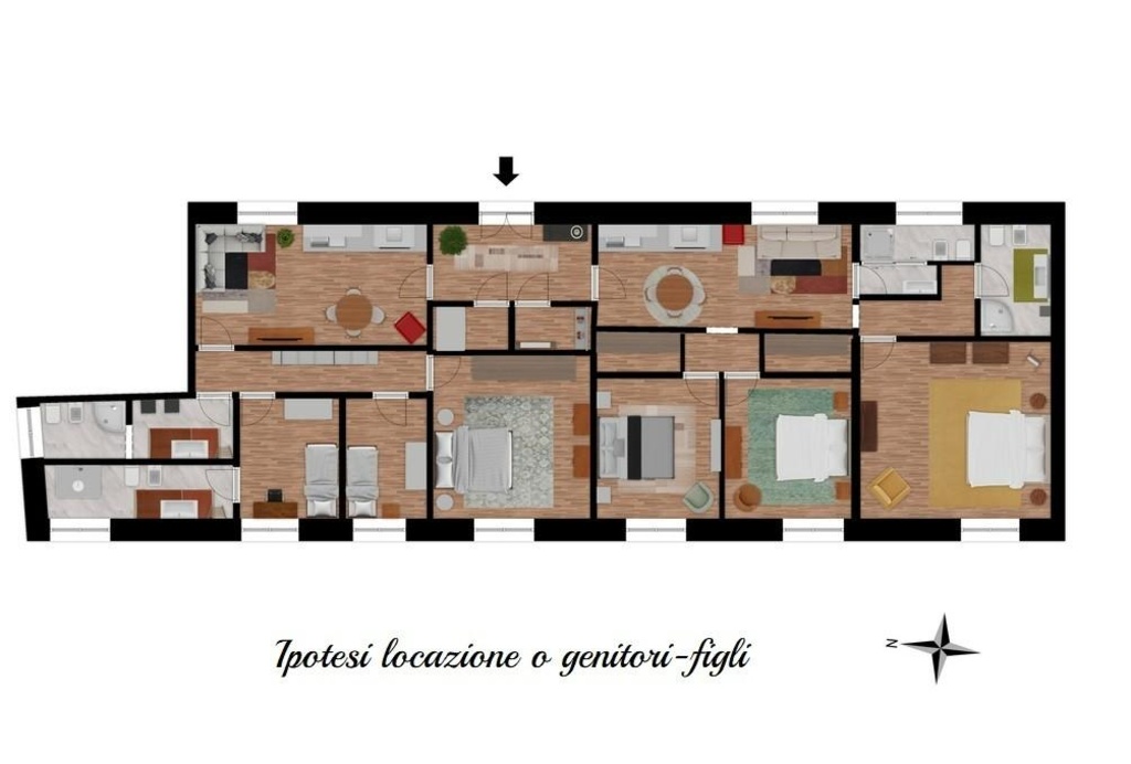 Appartamento a Pisa, 13 locali, 4 bagni, 231 m², stato discreto