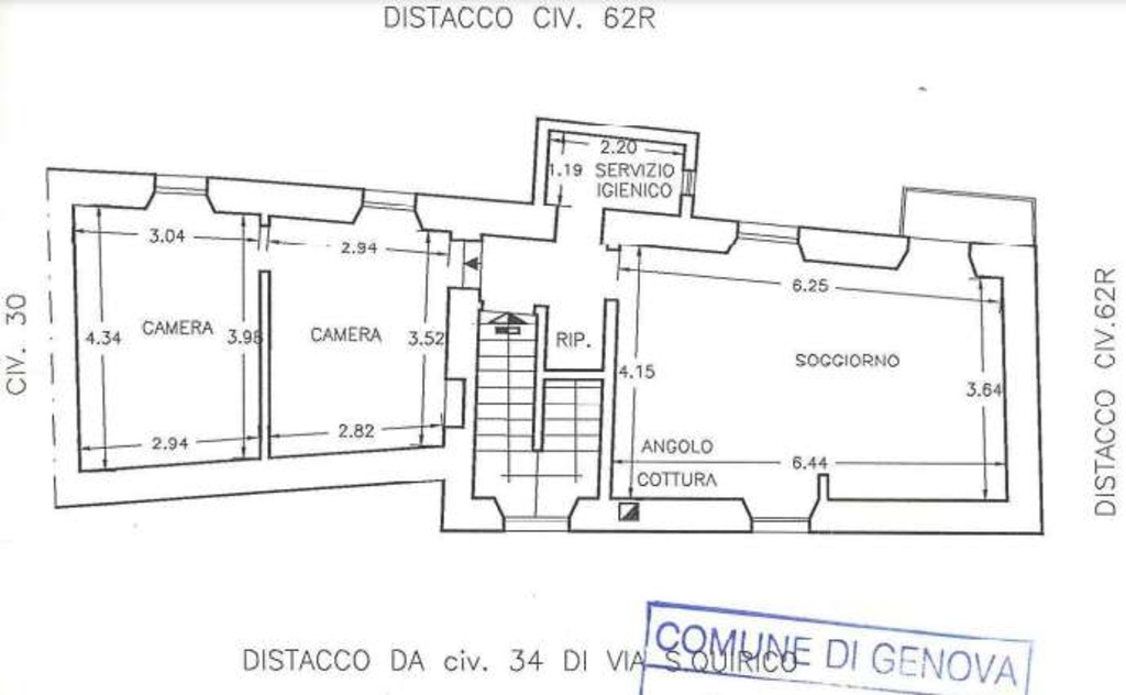 Appartamento in Via San Quirico 34 A, Genova, 6 locali, 1 bagno, 77 m²