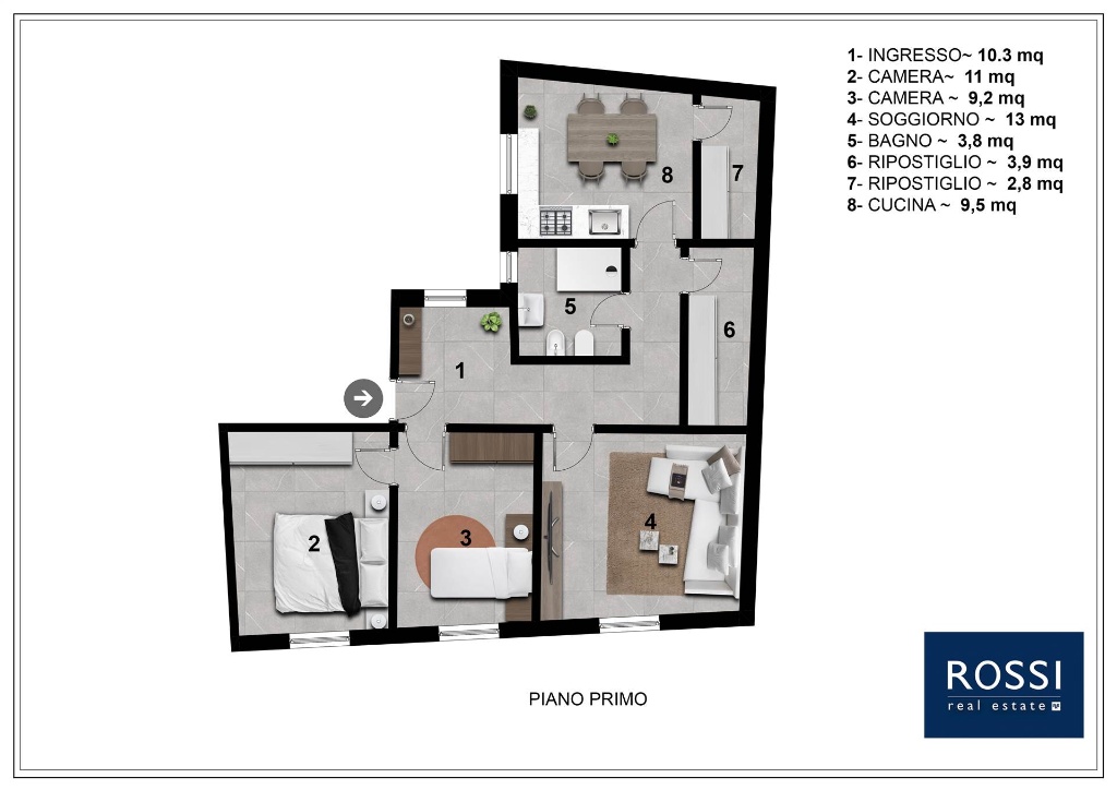 Quadrilocale a Rimini, 1 bagno, 78 m², 1° piano, ascensore in vendita