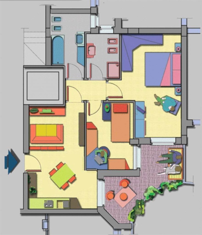 Trilocale a Latina, 2 bagni, arredato, 85 m², 1° piano, ascensore