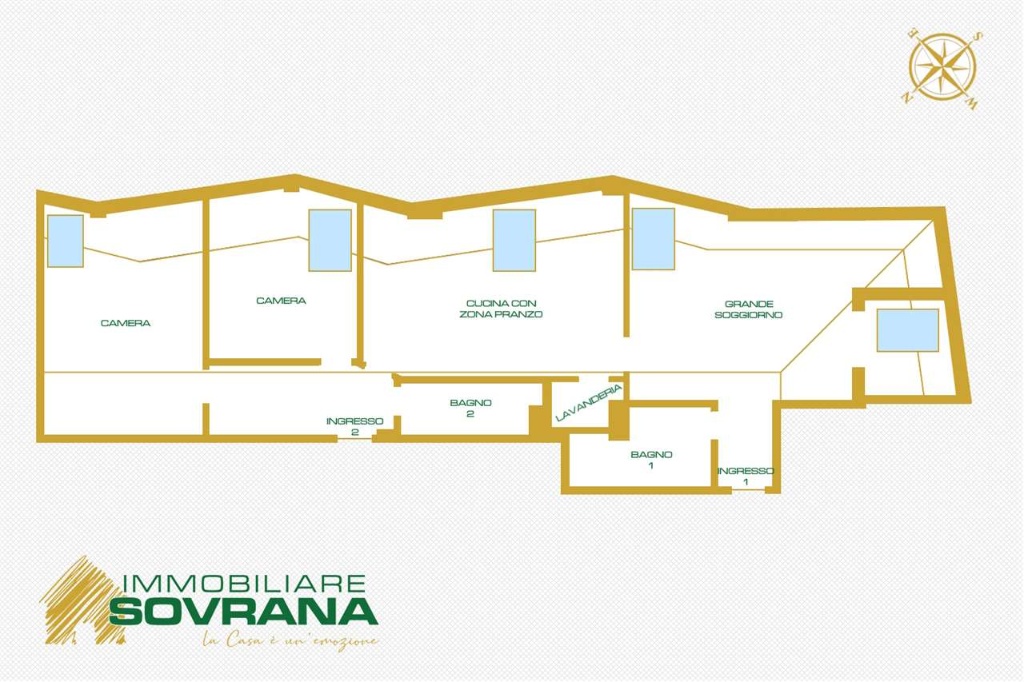 Quadrilocale in Via Sant'Anna, Rapallo, 2 bagni, 90 m², 3° piano