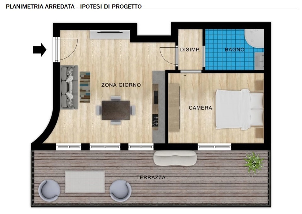 Bilocale a Oristano, 1 bagno, 55 m², 3° piano, terrazzo, ascensore