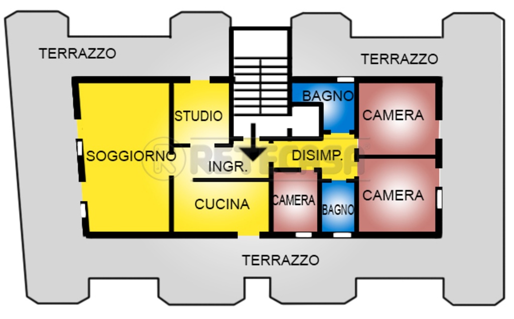 Attico a Pescara, 6 locali, 2 bagni, 160 m², ultimo piano, ascensore