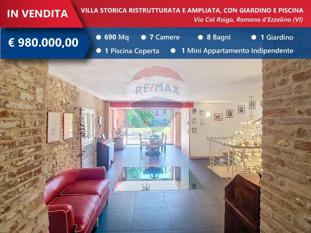 Villa in Via Col Roigo, Romano d'Ezzelino, 18 locali, 8 bagni, 760 m²