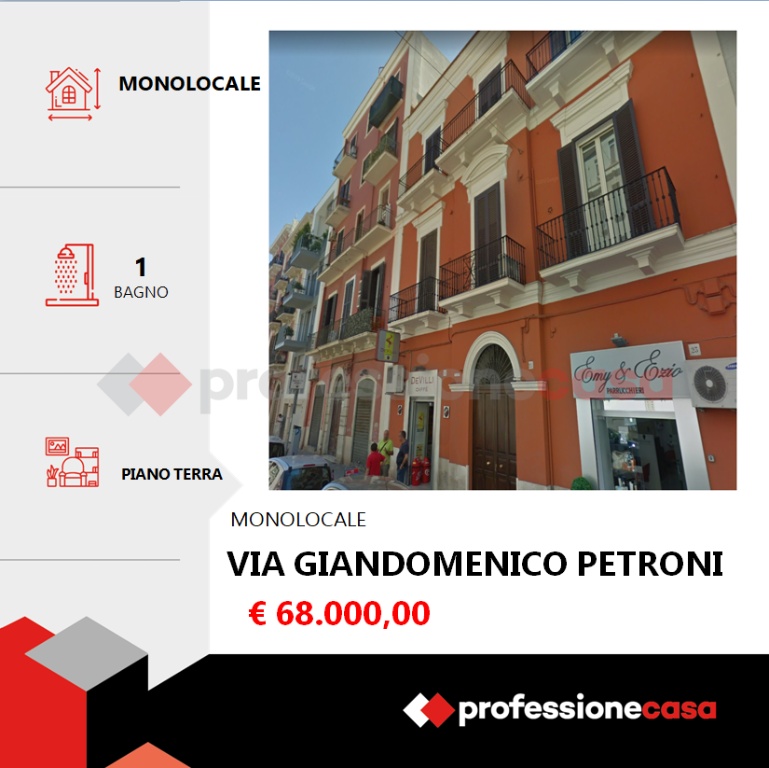 Monolocale in Via Giandomenico Petroni 25, Bari, 1 bagno, 28 m²