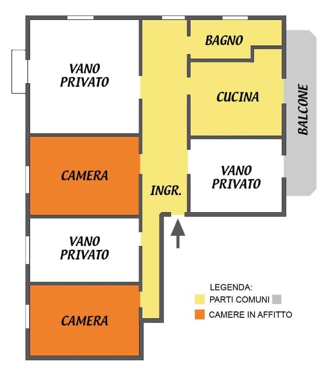 Quadrilocale a Bologna, 1 bagno, arredato, 100 m², ultimo piano