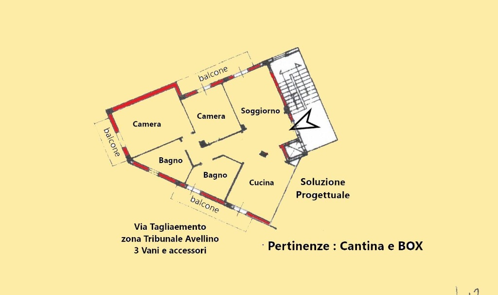 Quadrilocale in VIA TAGLIAMENTO 48 48, Avellino, 1 bagno, 100 m²