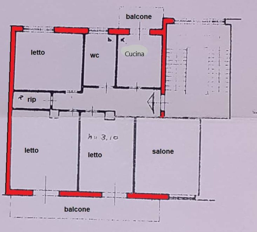 Quadrilocale ad Avellino, 1 bagno, 130 m², 6° piano, da ristrutturare