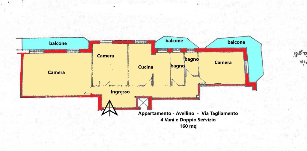 Quadrilocale in VIA TAGLIAMENTO, Avellino, 2 bagni, 160 m², 3° piano
